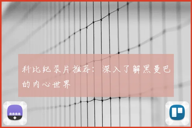科比纪录片推荐：深入了解黑曼巴的内心世界